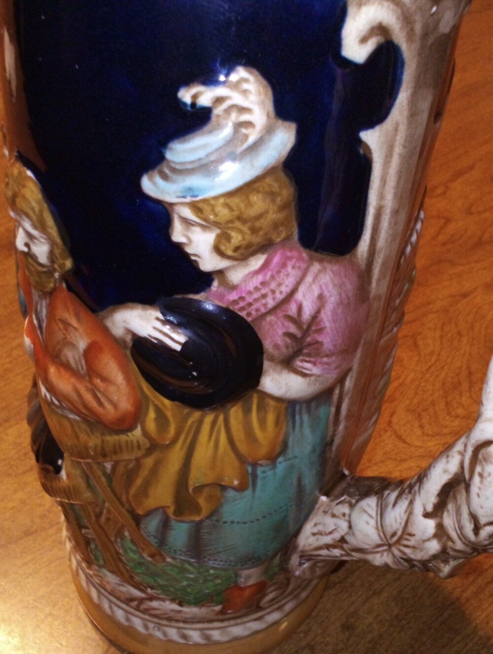 Vintage KW Star 9.5" German-Style Ceramic Beer Mug Tavern Relief Scene/Castle - Picture 7 of 15